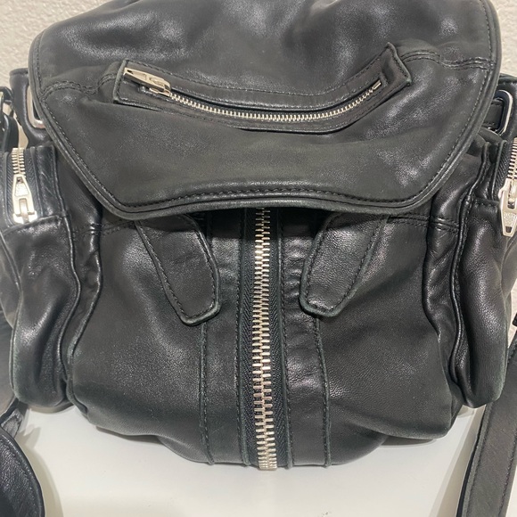 Alexander Wang Lambskin Marti Backpack Bag Washed Black Rhodium Hardware - Picture 6 of 16